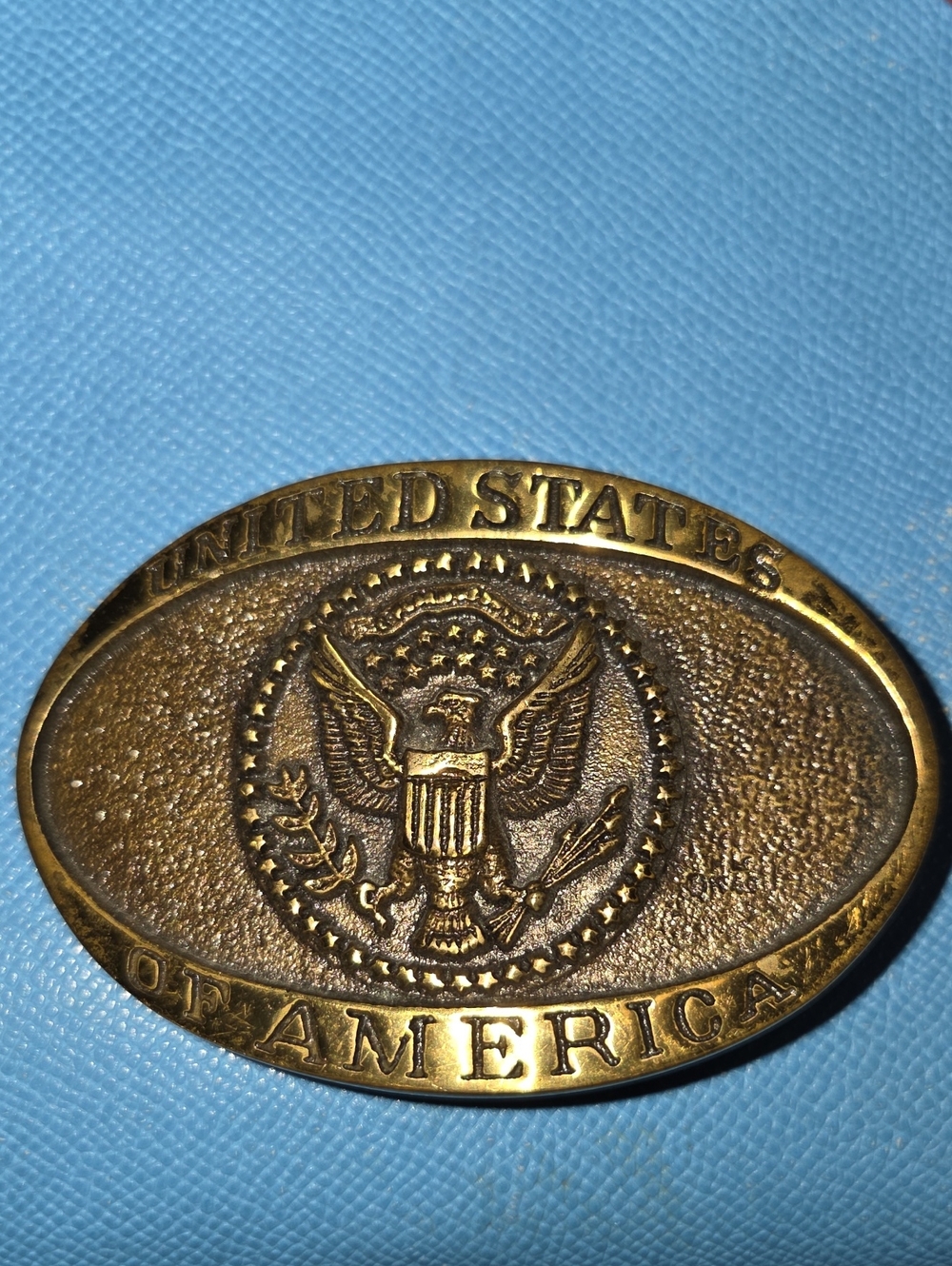 United States Of America Brass Belt Buckle Heritage Mint Vintage 1980